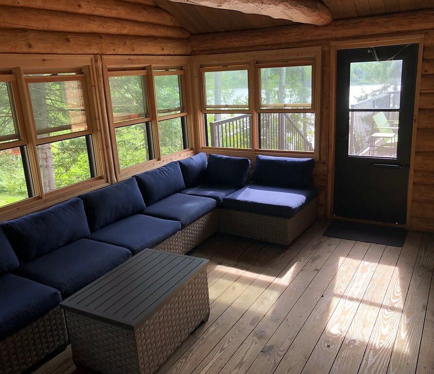 screen porch seating area