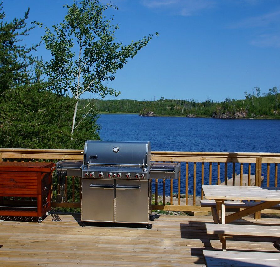 photo of grill on upper communal deck
